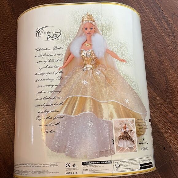 NWT Vtg  2000 Mattel Celebration Barbie in Original box with Hallmark ornament - Picture 5 of 5